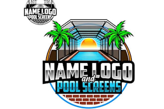 create a premium modern custom pool and spa logo