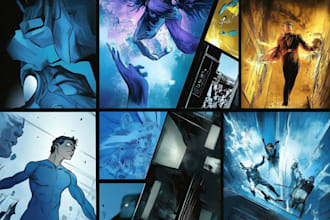 draw comic book page anime manga graphic novel book cover design webtoon comic