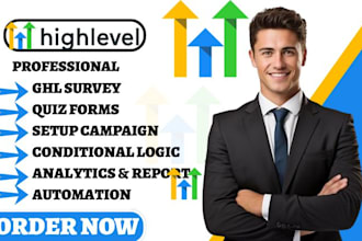 setup gohighlevel survey ghl quiz forms campaign management conditional logic