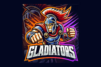 design a bold and fierce gladiator sport mascot logo for your team