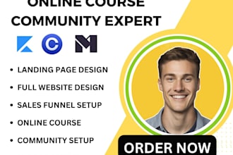 setup online course, community on skool, mighty network, vonza, circle so kajabi