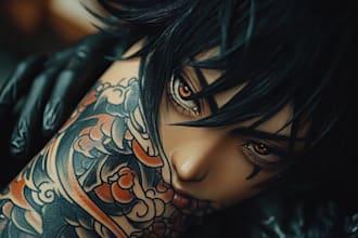draw anime japanese fivem tattoo custom sleeve graphic