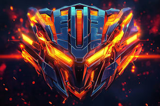 create futuristic cyberpunk style or mecha logo for you