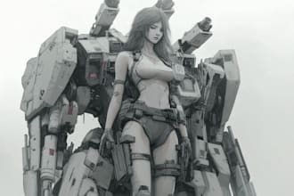 draw your mecha robot fanart or original in digital artwork