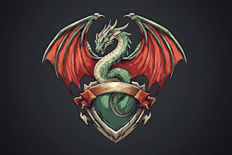 design emblem, logo and badge for fantasy comics manga or games