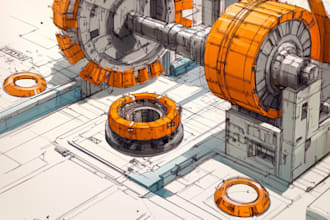 draw industrial design product illustrations and sketches