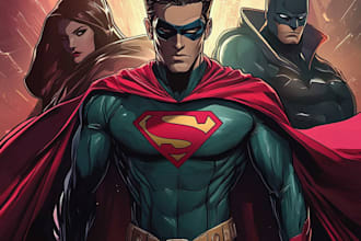 draw your superhero character in comic style