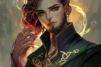 do a dnd party art and d and d character for you