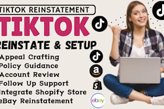 reinstate tiktok shop, integrate tiktok with shopify, ebay reinstatement, tiktok