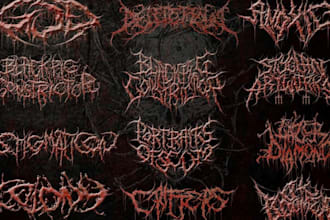 design a slamming death metal logo font with chrome