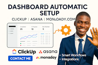 do clickup setup workspace automation dashboard integration with zapier