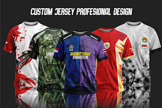 design a full print sublimation jersey, martial art, soccer, esport, etc