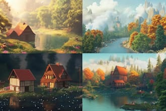 paint a realistic digital landscape, oil painting, art