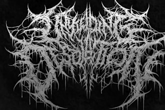 custom font hand drawing, death metal logo design