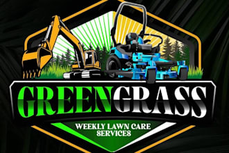 make vintage landscape, agriculture, lawn care logo for you