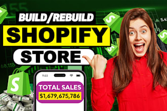 build shopify store design, create shopify dropshipping store or shopify website