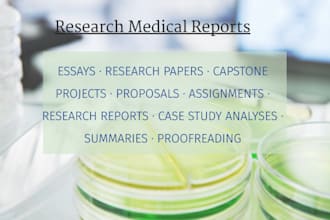 do lab sessions, physiology, research medical reports, case study, presentations