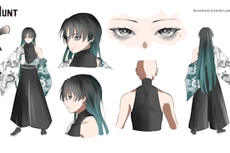 design an anime character reference sheet for your manga or novel