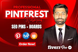 manage pinterest marketing, SEO, create pins, and boards for growth