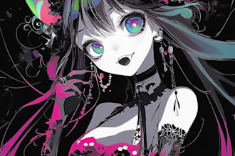 do anime and manga character art illustration, chibi