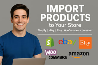 bulk import and export products on shopify, ebay, woocommerce, etsy