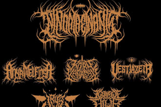 make black, slam, death metal logo for your band or brand