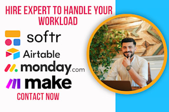 design client portal softr website airtable n8n automation monday com make com