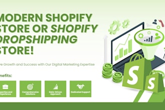 design modern shopify store or shopify dropshipping store