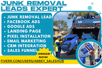 generate junk removal leads home cleaning dumpster rental  hauling waste leads