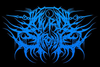 sketch an old school black metal logo