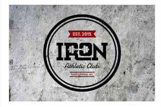 create a vintage fitness gym logo design retro strong branding