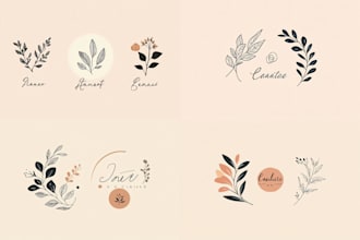 design minimalist line art feminine botanical boho  logo design
