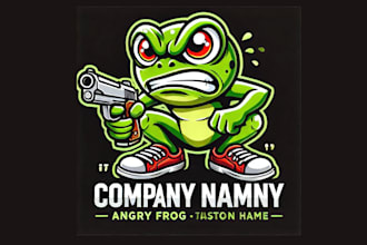 design awesome angry frog mascot logo within 1 day