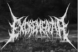 draw awesome logo death metal, black metal font