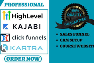 build funnels landing page in clickfunnel kartra gohighlevel kajabi domain setup
