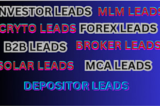 generate hot fresh forex leads, crypto leads, mca, mlm b2b leads depositor leads