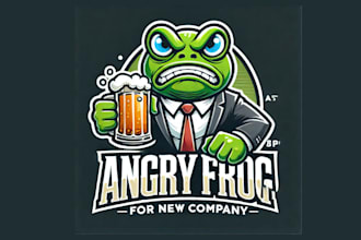 make different angry frog mascot logo for your company