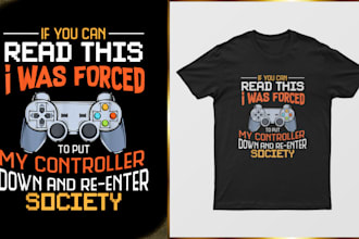 design funny gaming gamer gift video game headset controller player tshirt