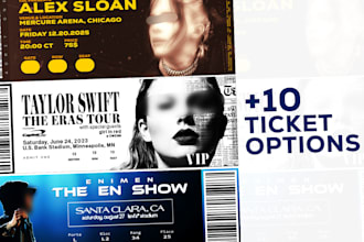 design concert and event tickets for musicians and bands