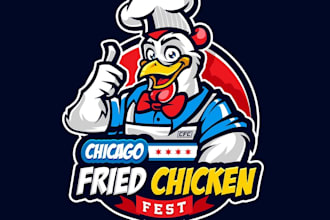 design chicago fried chicken fest logo