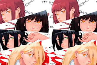 draw retro comic book illustration anime manga style storyboard graphic design