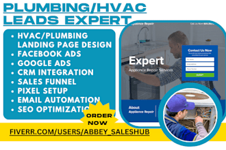generate plumbing hvac air conditioning leads via facebook ads or google ads
