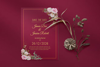 design amazing wedding invitation or save the date cards