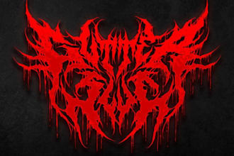 design a chaotic horrorcore style logo
