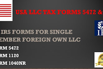 file and fax US tax forms 5472 and 1120 for non resident US llc
