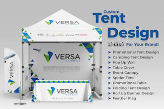 create professional canopy tent, table cover, and feather flag designs