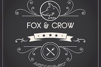 make amazing fox and crow restaurant logo