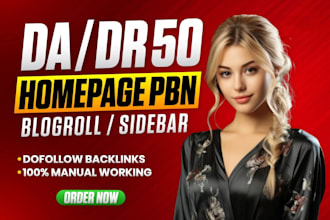 provide high da 50 plus blogroll sidebar dofollow backlinks