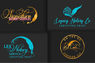 design notary, signing agent, law firm logo