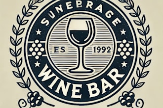design creative wine bar logo